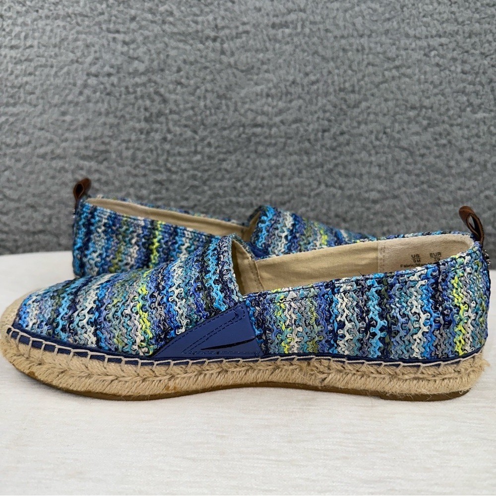 Sam Edelman Shoes 9M Blue Womens Khloe Espadrille Slip On Mini Wedge Sandals - Picture 9 of 10
